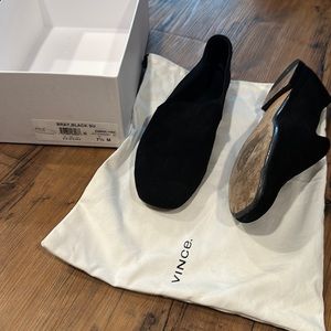 Vince Bray Black suede smoking slippers size 7.5 with dust bag and box